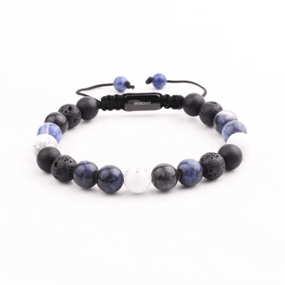 Lavas + oniksa + sodalīta + hovlīta aproce vīriešiem