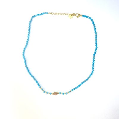 ''Hamsa roka'' - apatīta akmeņu kaklarota sievietēm